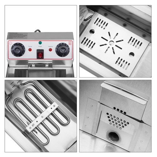 1.7KW 12.5QT/11.8L Stainless Steel Faucet Single Tank Deep Fryer - Image 3