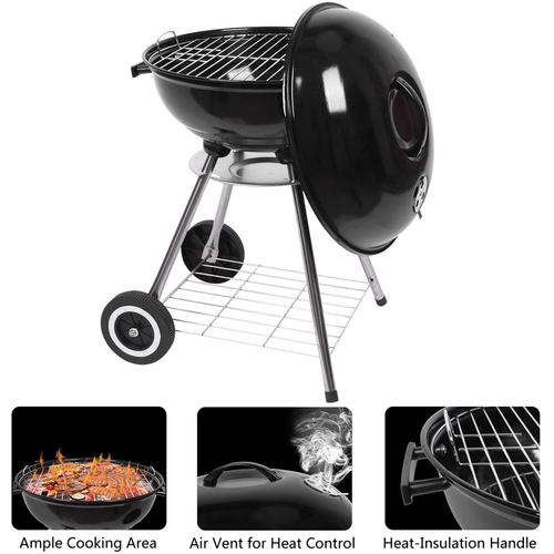 18 Inch Apple Charcoal Stove BBQ Grill For Outdoor Cooking - Image 3