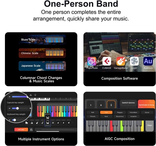 Smart Piano Keyboard with MIDI Controller - Image 6