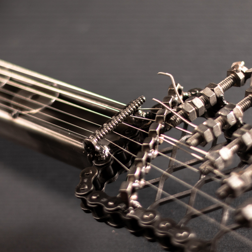 "The Original" Metal Electric Guitar Sculpture Heavy Metal Wall Art - Image 3