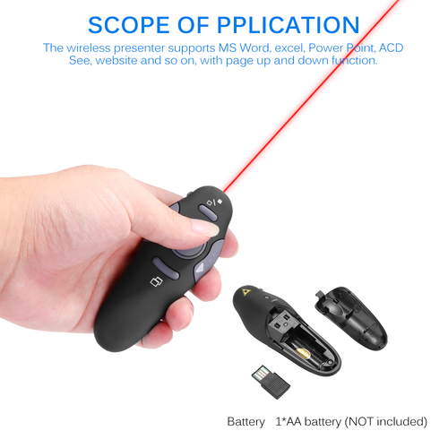 Wireless Presenter with Red Laser Pointers Pen USB - Image 4