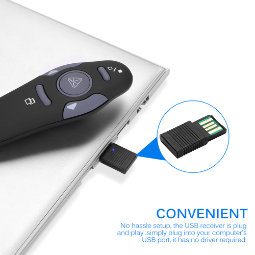 Wireless Presenter with Red Laser Pointers Pen USB - Image 5