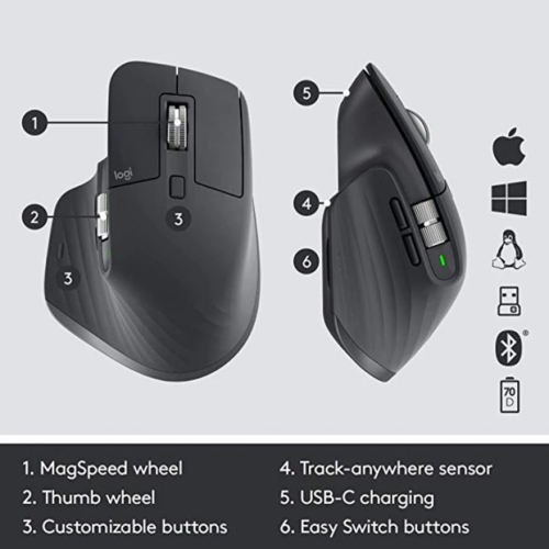 Logitech MX Master 3 Wireless Bluetooth Gaming Mouse - Image 5
