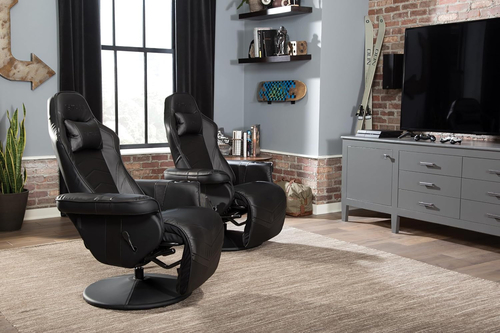 900 Gaming Recliner Black With Adjustable Leg Rest Cupholder - Image 6