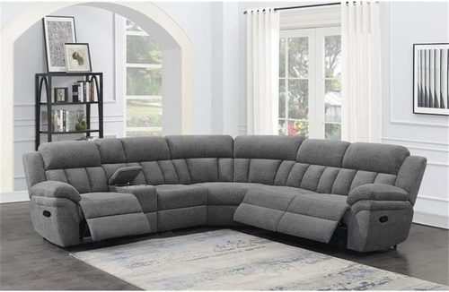 Bahrain 6 Piece Charcoal Motion Sectional Sofa Living Room - Image 6