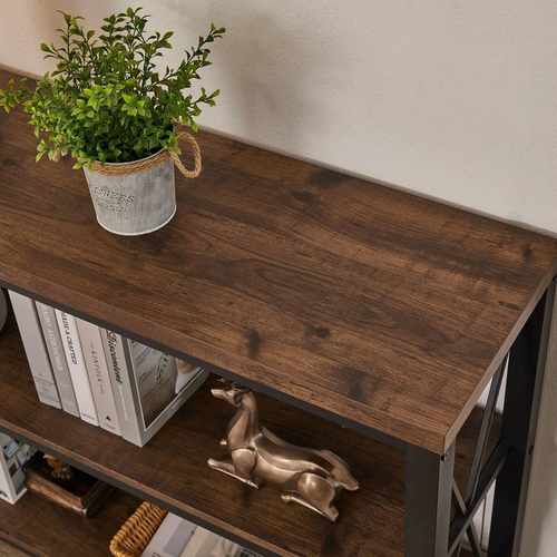 47 Inch Rustic Industrial Sofa Table With 3 Tier Shelves - Image 4