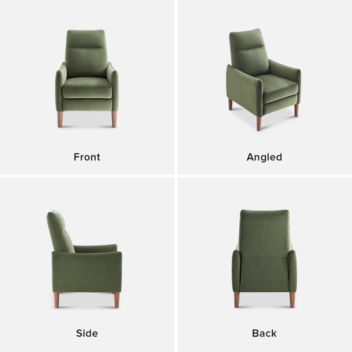 Arthur Olive Green Velvet Recliner Chair With 3 Positions - Image 9