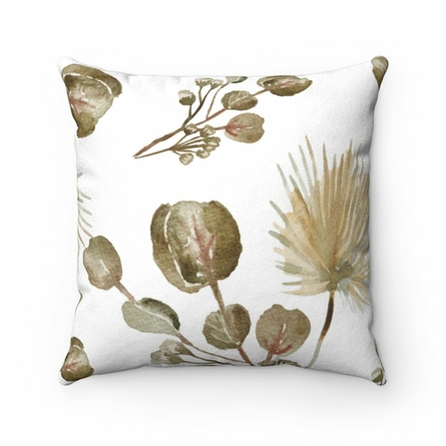 Garder Blossoms Double Sided Print Faux Suede Square Cushion - Image 2