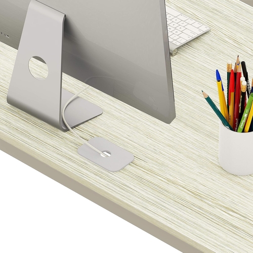 55 Inch Maple Computer Desk With Grommets And Glides - Image 5