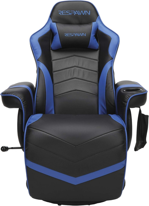 Blue 900 Gaming Recliner With Adjustable Leg Rest Cupholder - Image 3