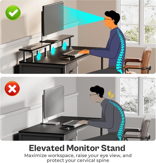 47 Inch Gaming Desk With LED Lights For Home Office - Image 9