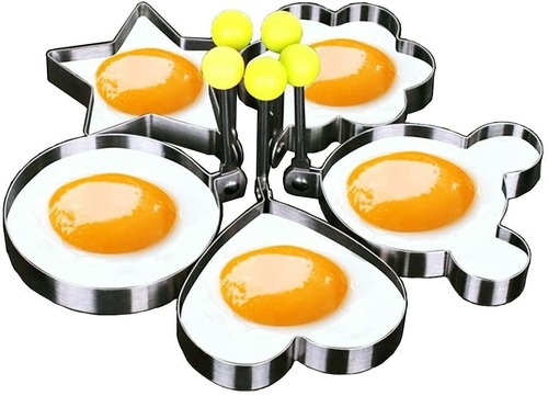Stainless Steel 5 pc Egg and Pancake Mold Set - Image 11