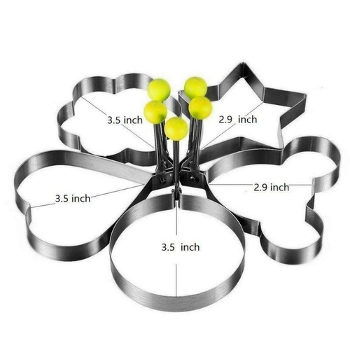 Stainless Steel 5 pc Egg and Pancake Mold Set - Image 9