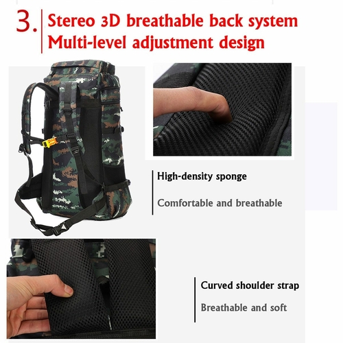 Waterproof Outdoor Camping 70L Military Backpack - Image 4